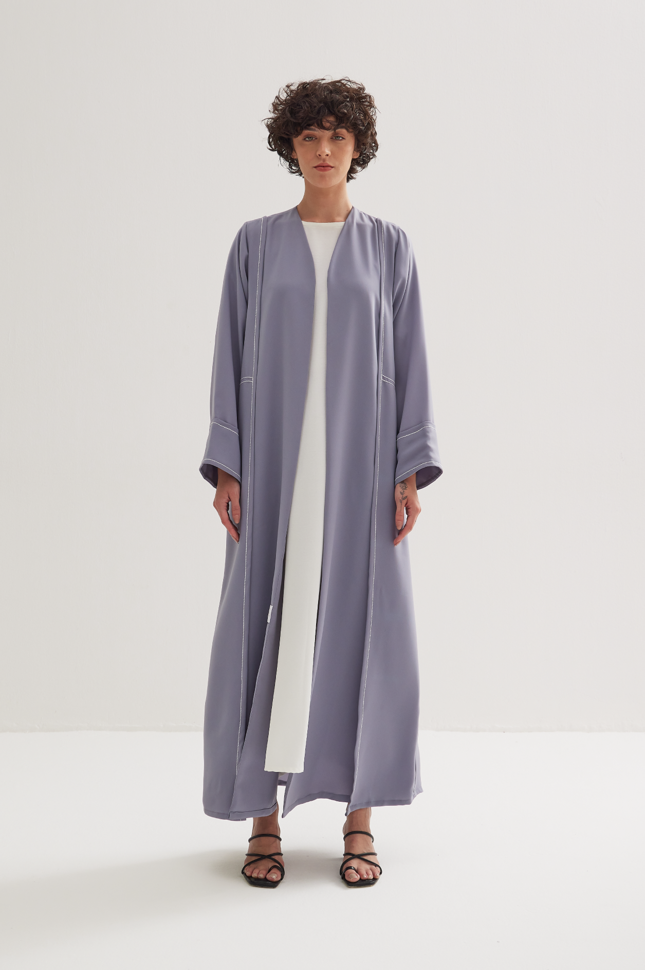Panel Abaya in Light Grey