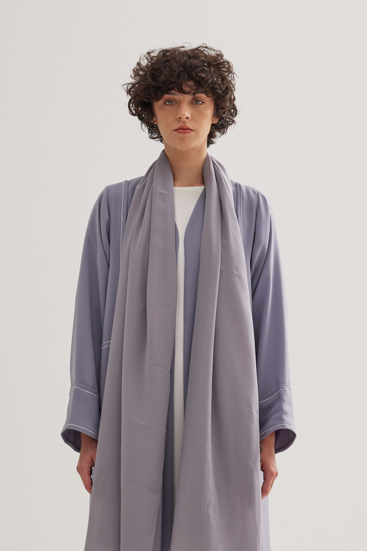 Panel Abaya in Light Grey