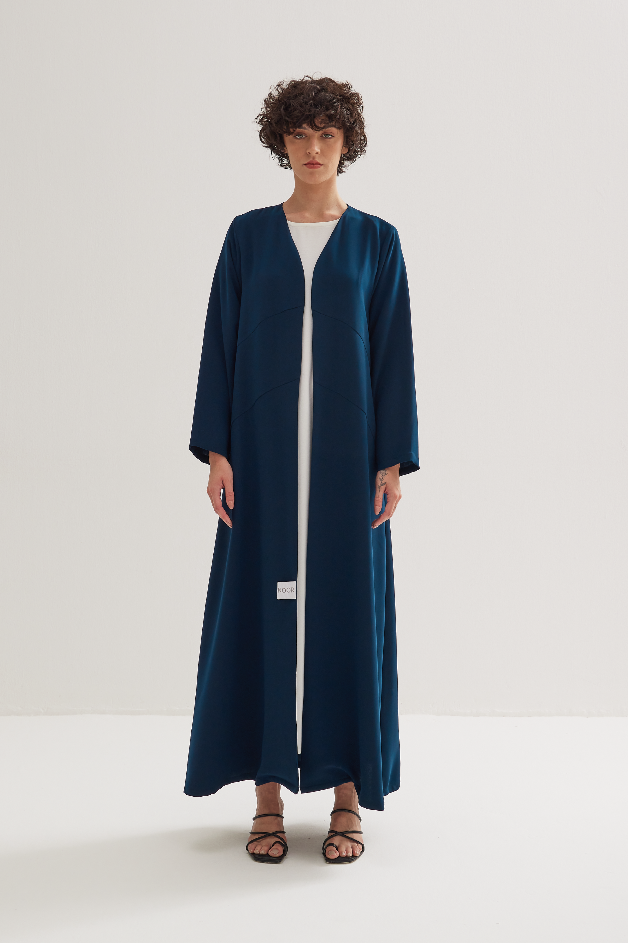 V-Neck Abaya in Navy Blue