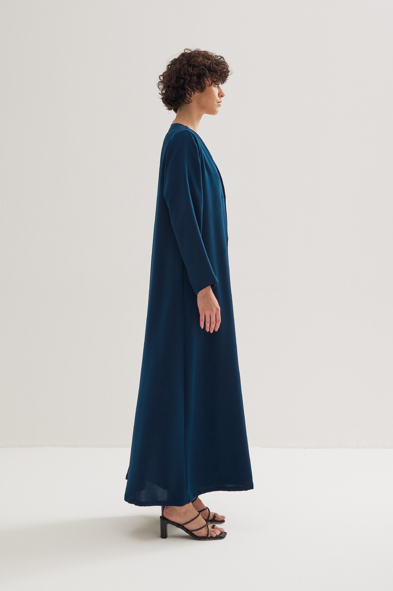 V-Neck Abaya in Navy Blue