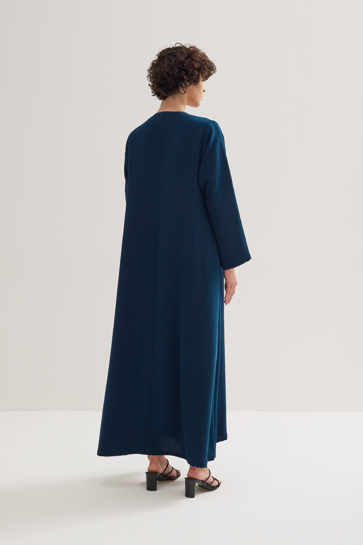 V-Neck Abaya in Navy Blue