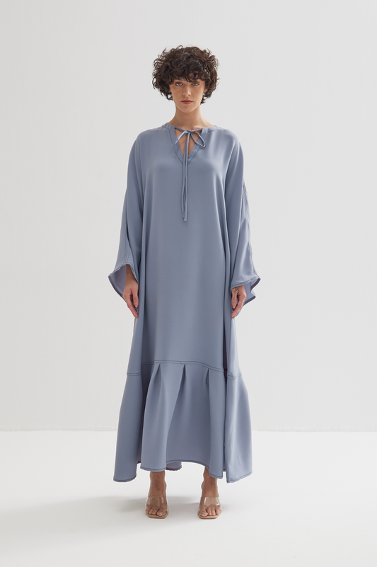 V-Neck Dress in Light Grey